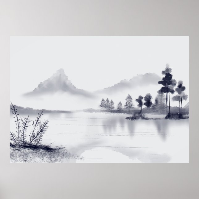 Abstrakte Minimallandschaft Poster (Vorne)