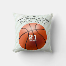 Abstrakte Minze Stipe Basketball Boys Geburtsakte Kissen