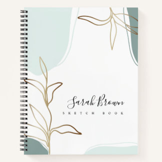 Abstrakte Minze und Moss Green Sketchbook Notizbuch
