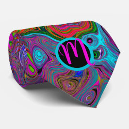 Abstrakte Mit Monogramm Groovy Krawatte