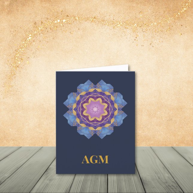 Abstrakte Mitteilungskarten in Blau, Lila, Rosa un (Personalize to add your initials or name.)