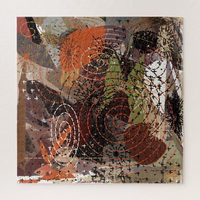 Abstrakte Mixed Media Earthy Autumnal Colors (Vertikal)