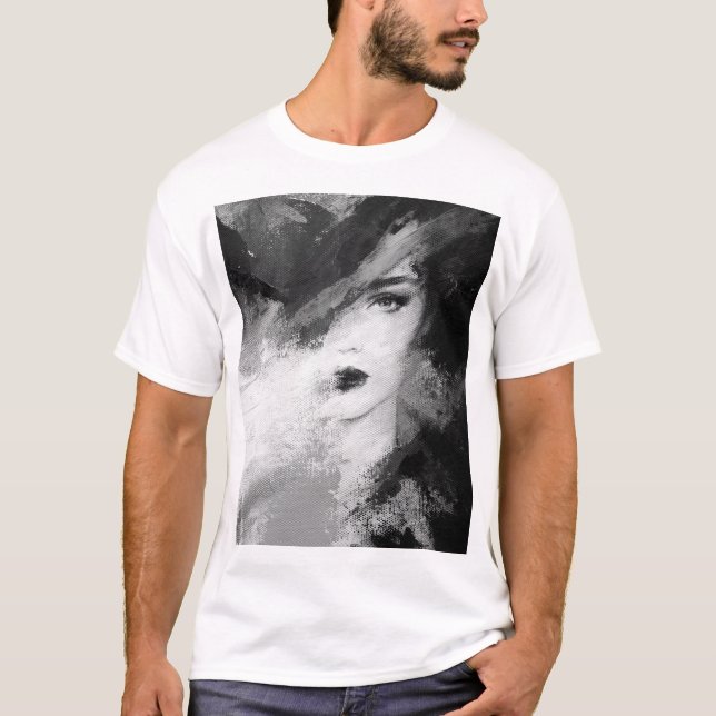 Abstrakte Mode Akryllische Malerei T-Shirt (Vorderseite)