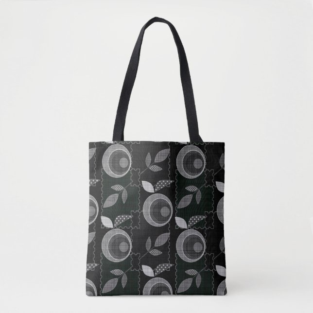 Abstrakte moderne Apfelfrucht verlasse geometrisch Tasche (Vorderseite)