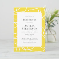 Abstrakte moderne Art Yellow Baby Dusche
