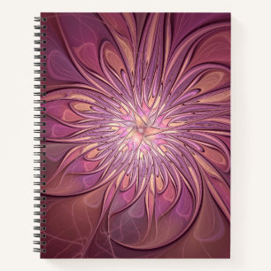 Abstrakte moderne Blumen-Fraktal-Kunst Beerentöne Notizbuch