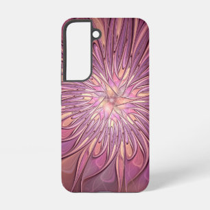 Abstrakte moderne Blumen-Fraktal-Kunst Beerentöne Samsung Galaxy Hülle