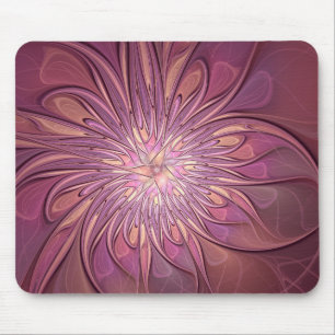 Abstrakte moderne Blumen-Fraktal-Kunst in Beerentö Mousepad