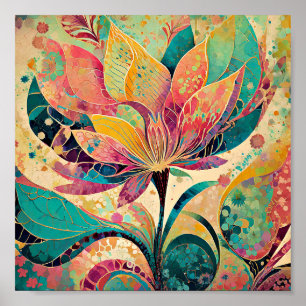 Abstrakte moderne Blumenkunst Poster