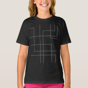 Abstrakte, moderne, einfache, minimale Linienmuste T-Shirt