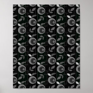 Abstrakte moderne einfarbige Apfelbäume Blätter sc Poster