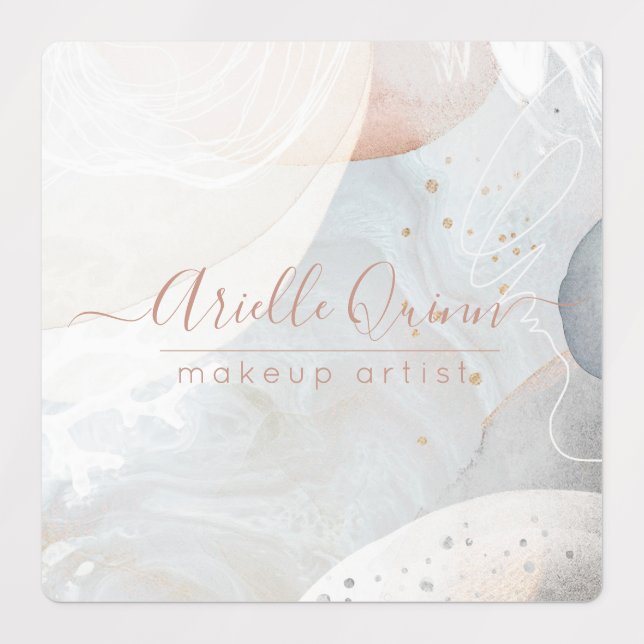 Abstrakte, moderne, erdfarbene Formen Etiketten (Design 1)