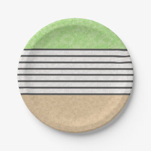 Abstrakte, moderne Farben beige minzgrün blau Pappteller