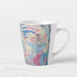 Abstrakte moderne, farbenfrohe "Extravagante" Latt Milchtasse