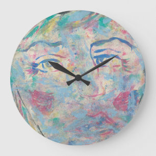 Abstrakte moderne, farbenfrohe "Extravagante" Wall Große Wanduhr