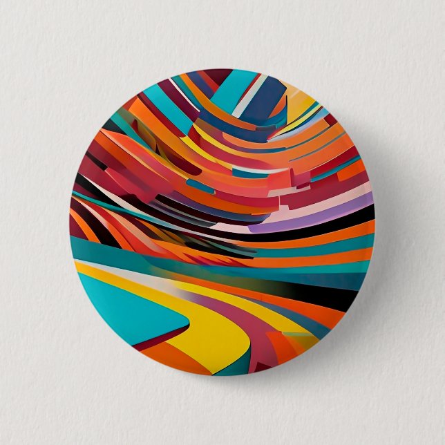 Abstrakte moderne, farbenfrohe, leuchtende Muster  Button (Vorderseite)