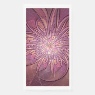 Abstrakte moderne florale fraktale Kunst Beerenfar Serviette