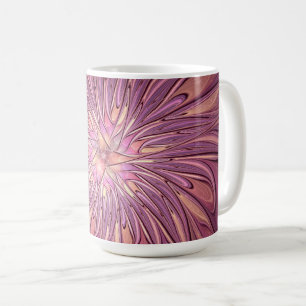 Abstrakte moderne florale fraktale Kunst Beerfarbe Kaffeetasse