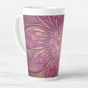 Abstrakte moderne florale fraktale Kunst Beeriefar Milchtasse