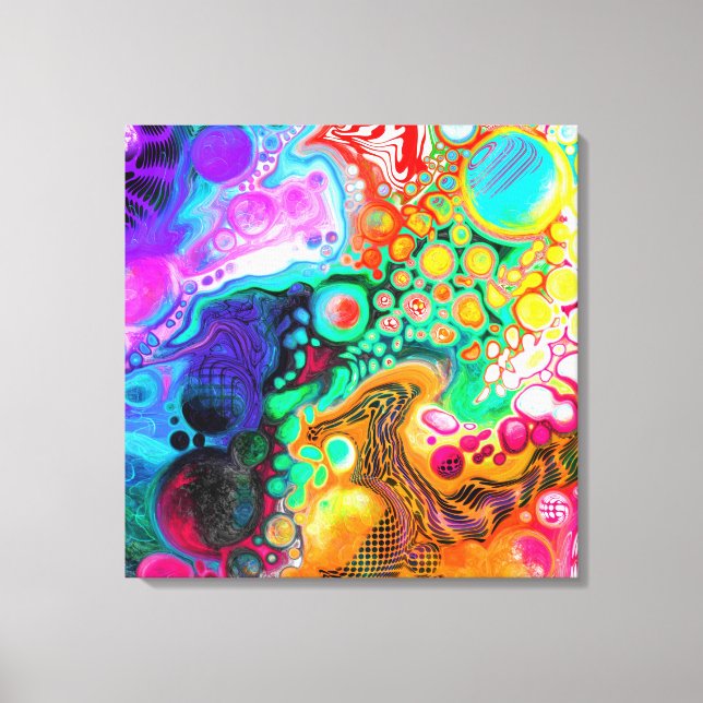 Abstrakte, moderne Fluid Art Leinwanddruck (Vorderseite)