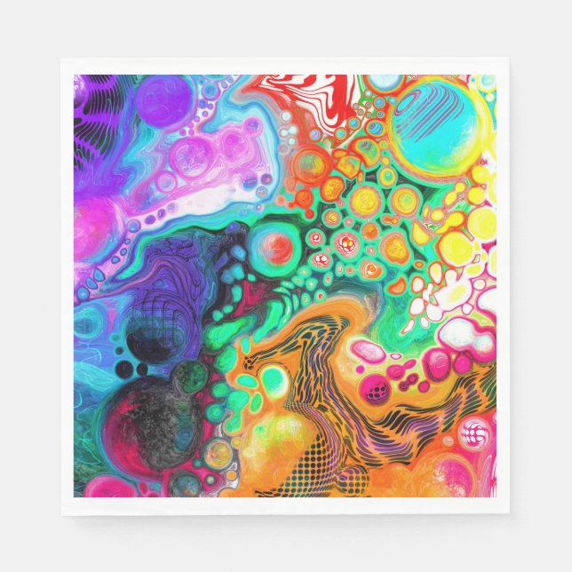 Abstrakte, moderne Fluid Art Serviette (Vorderseite)