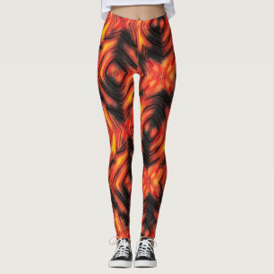 Abstrakte moderne flüssige, flüssige Wellen braun Leggings