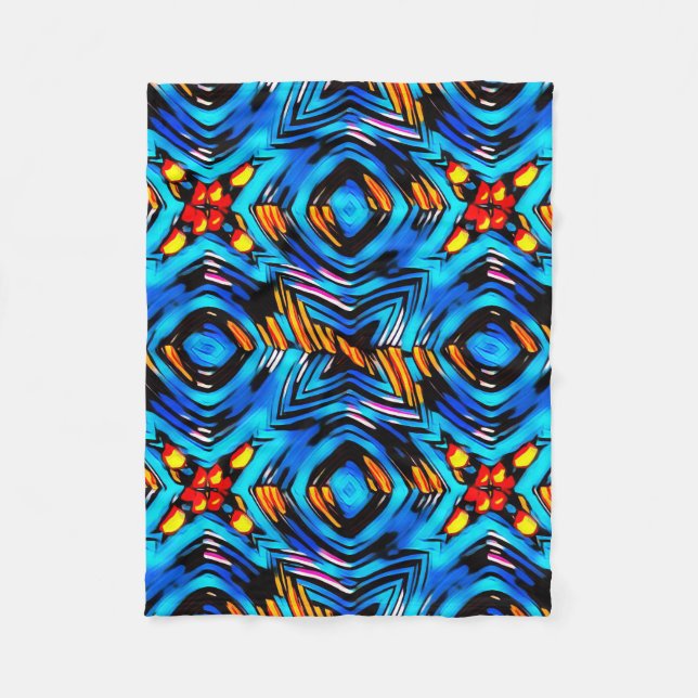 Abstrakte moderne flüssige Wellen, blau n Fleecedecke (Vorderseite)