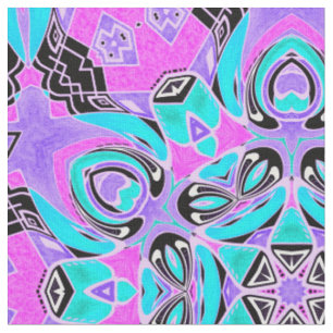 Abstrakte moderne Formen geometrische Druckmandala Stoff