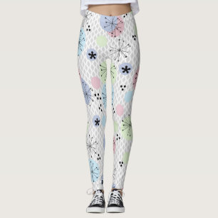 Abstrakte moderne Formen kreisen Polka strahlt Lic Leggings