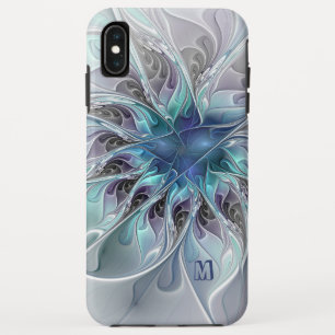 Abstrakte moderne Fraktal-Blume mit blauem Case-Mate iPhone Hülle