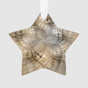 Abstrakte moderne Fraktal-Kunst Stern in Erdtönen Ornament