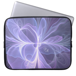 Abstrakte moderne fraktale Kunst Initialen in Lila Laptopschutzhülle