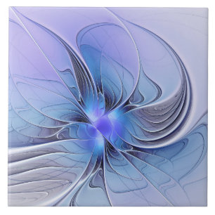 Abstrakte moderne fraktale Kunst Lavendelblau Fliese