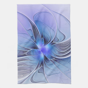 Abstrakte moderne fraktale Kunst Lavendelblau Geschirrtuch