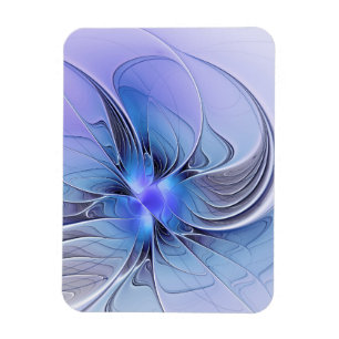 Abstrakte moderne fraktale Kunst Lavendelblau Magnet