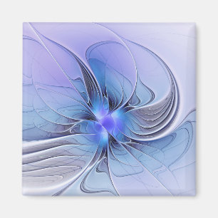 Abstrakte moderne fraktale Kunst Lavendelblau Magnet