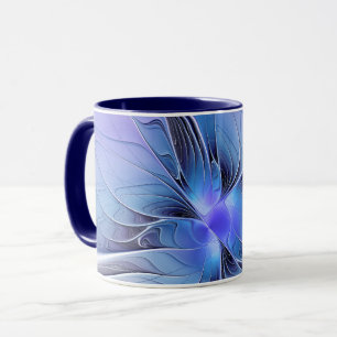 Abstrakte moderne fraktale Kunst Lavendelblau Tasse
