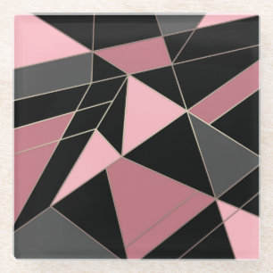 Abstrakte moderne geometrische Dreiecke Glasuntersetzer