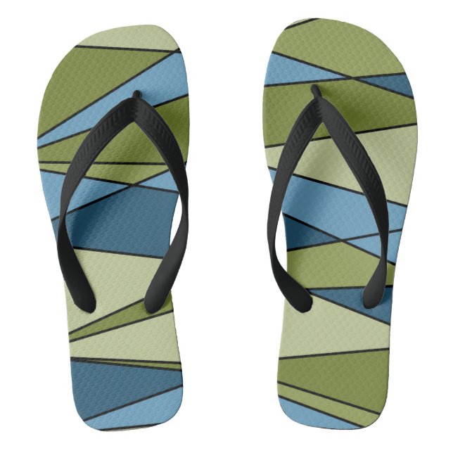 Abstrakte moderne geometrische Formen Dreiecke bla Flip Flops (Fußbett)