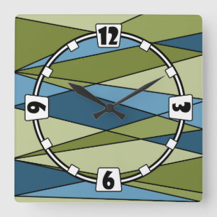Abstrakte moderne geometrische Formen Dreiecke bla Quadratische Wanduhr