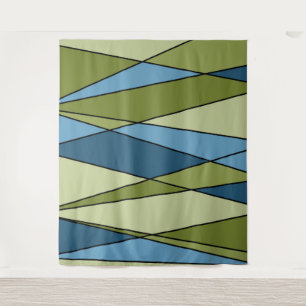 Abstrakte moderne geometrische Formen Dreiecke bla Wandteppich