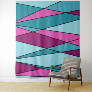 Abstrakte, moderne geometrische Formen Dreiecke ro Wandteppich