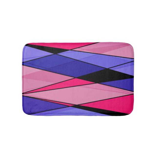 Abstrakte moderne geometrische Formen Dreiecke ros Badematte (Vorderseite)