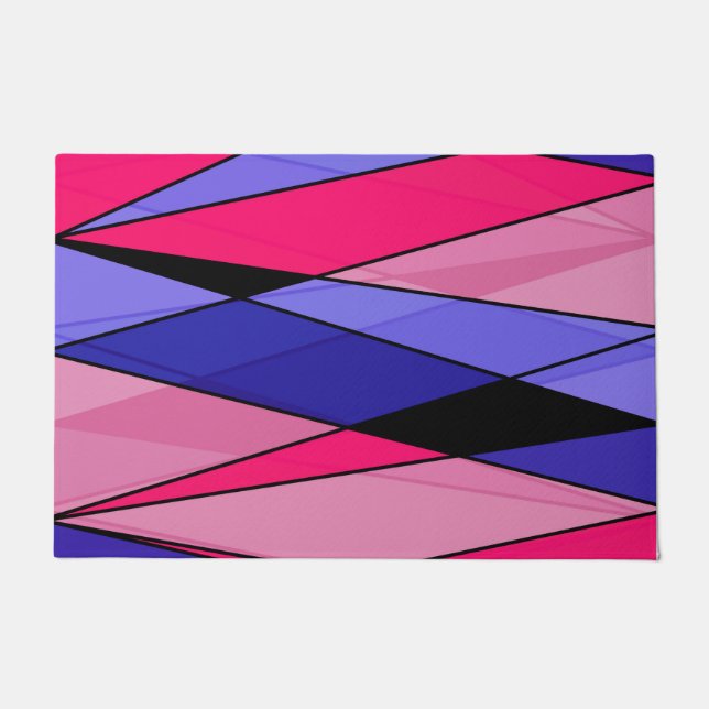 Abstrakte moderne geometrische Formen Dreiecke ros Fußmatte (Vorderseite)