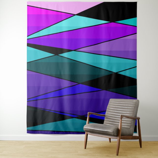 Abstrakte moderne geometrische Formen Dreiecke ros Wandteppich (Beispiel)