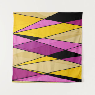 Abstrakte moderne geometrische Formen Dreiecke ros Wandteppich