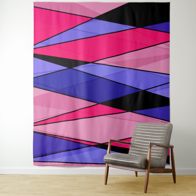 Abstrakte moderne geometrische Formen Dreiecke ros Wandteppich (Beispiel)