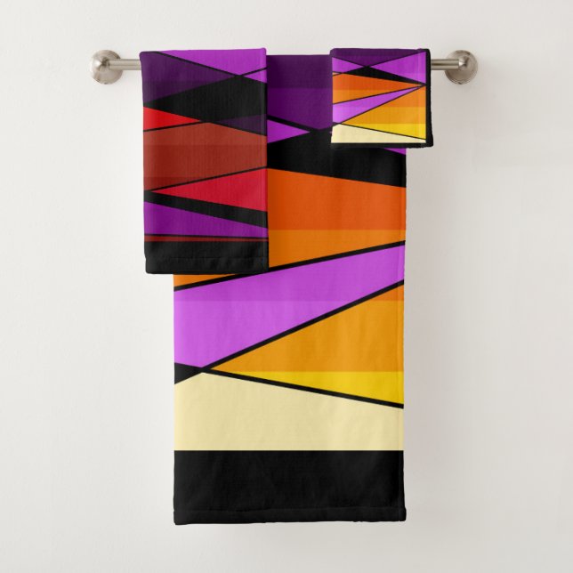 Abstrakte, moderne geometrische Formen, dreieckig  Badhandtuch Set (Insitu)