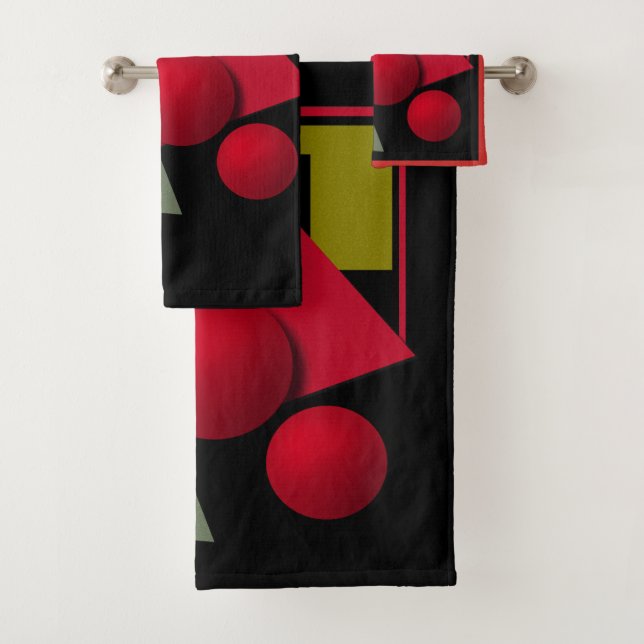 Abstrakte moderne geometrische Formen drucken Badhandtuch Set (Insitu)