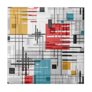 Abstrakte moderne geometrische Formen gestreift li Fliese